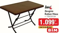BİXL ZEUGMA RATTAN MASA 70X120 CM